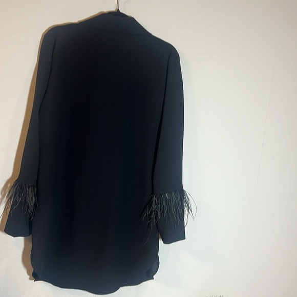 Touche Prive Black Button Front Long Sleeve Shirt Mini Dress 10 - Picture 4 of 4